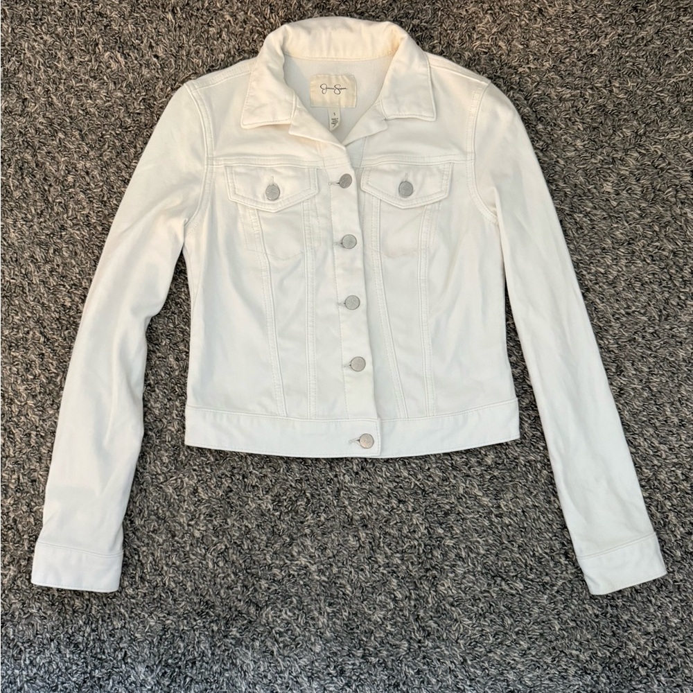 Jessica Simpson Women's White Denim Jacket